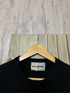 Karl Lagerfeld Black Wool Sweater