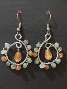 Handmade Beaded Hoop Earrings
