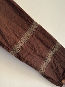 Brown Tie-Front Peplum Cardigan
