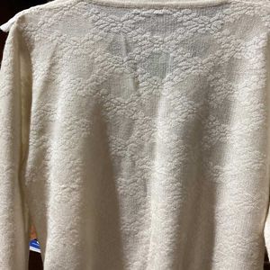 Elegant Ruffled Cardigan Sweater