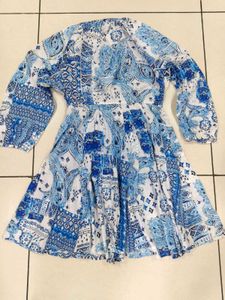 Blue Patterned Dress
