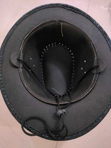 Black Summer Hat with Chin Strap