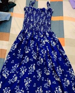 Cute Blue Knee Length Frock