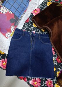 Blue Denim Mini Skirt