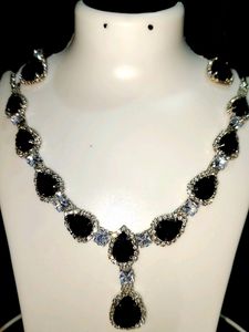 Glass Stone Necklace With Earring &amp; Ring