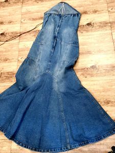 SexyDenim Gownwith Halter Neck