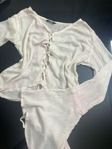 Westside White Bell Sleeves Top
