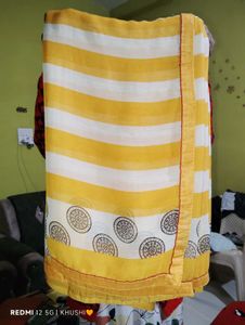 Elegant Yellow &amp; White Saree blouse