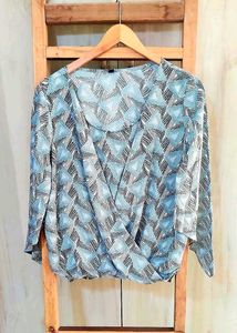 Grey Printed Top Size-38