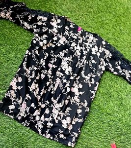 Black Floral Top