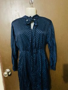 Navy Blue Polka Dot Dress