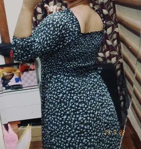 Off-shoulder Print Dress