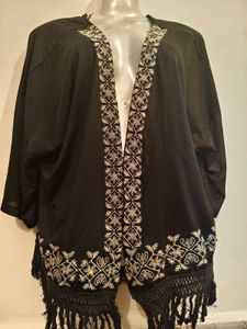 Embroidered Kimono Cardigan