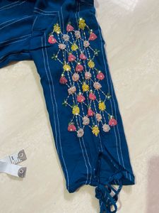 🌸✨ Chic &amp; Comfy Embroidered Cotton Kurti ✨🌸