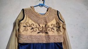 Ethnic Gown with silk and net fabric