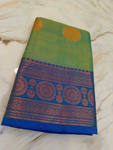 Softy Boota Silk Saree - Green &amp; Blue