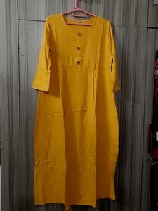 Elegant Mustard Yellow Kurti Dress