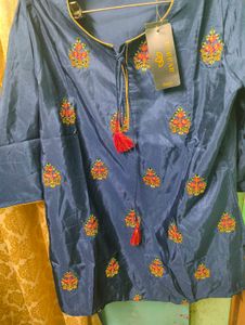 Elegant Blue Embroidered Kurta