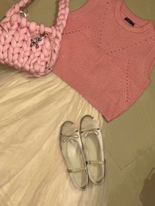 Pink Knit Top &amp; Tulle Skirt Set
