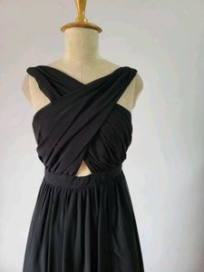 Chic Black Halter Maxi Dress
