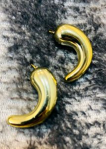 Gold Plated Crescent Earrings