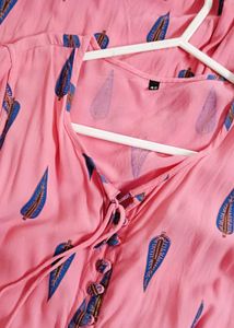 Pink Printed Maxi Dress