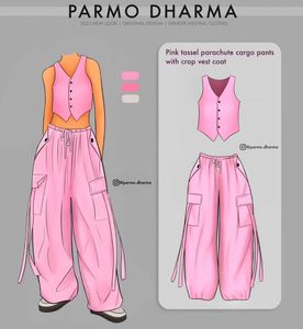 Pink Parachute Cargo Pants