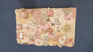 Accessorize Floral Handwork Ziptop Clutch Bag