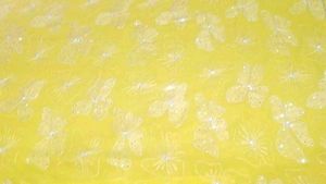 Beautiful Lemon Yellow Saree With White Stone Work