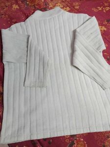 White High Neck Sweatshirt For Mens
