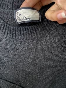 Black Shoulder Cut Off Tops