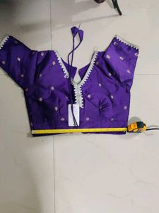 💜 Violet Banarasee Silk Saree Blouse