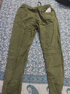 Olive Green Casual Pants