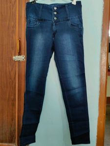 High-Waisted Denim Jeans