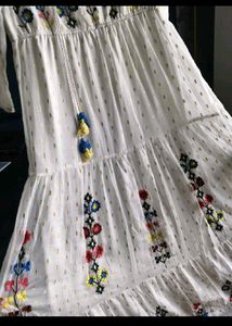 Boho Embroidered white Maxi Dress