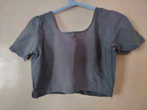 Grey Blouse - Short Sleeve