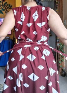 Casual maroon Print Dress