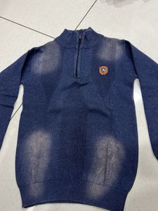 Boy's Blue Knit Sweatshirt