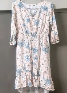 Floral Print Ruffle Hem Dress