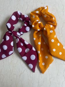 Style These Polka Dot Brand New Scarf Scrunchies