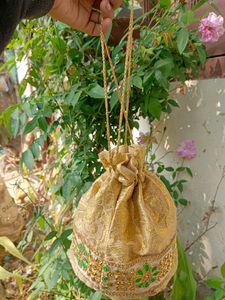 Golden Colour Potli Bags For Indian Traditional