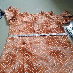 Bandhani Orange Kurti