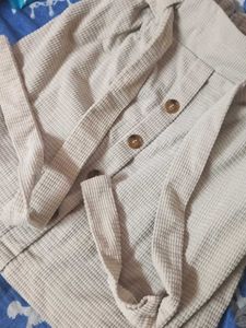 Beige Corduroy Mini Skirt