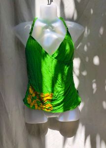 561210. Green Floral Halter Top