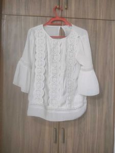 White Peplum Top