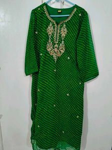 Leheriya Green Kurta