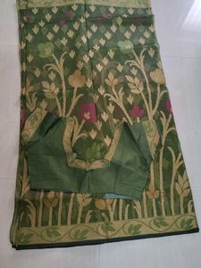 Green Cotton Saree🌿