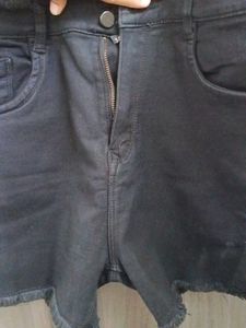 Black Denim Shorts
