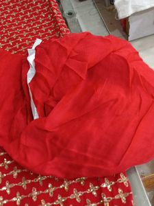 Red &amp; Gold Embroidered Salwar Kameez