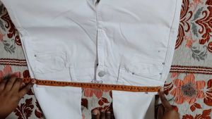 Women White Crop Jeans Casual Wear